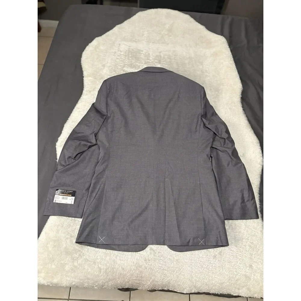 New Pronto Uomo Mens 2 Button Sport Blazer Gray‎ Jacket Size 40L